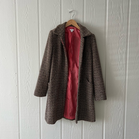 Apt. 9 Jackets & Blazers - Apt. 9 Patterned Coat with Pink Lining